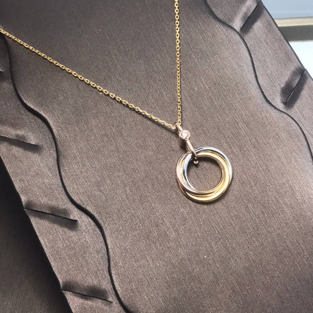[Angela Jewellery]TRINITY SILVER GOLD PINK GOLD NECKLACE
