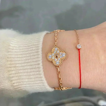 [Angela Jewellery]CLOVER 5 MOTIFS  FULL DIAMOND BRACELET