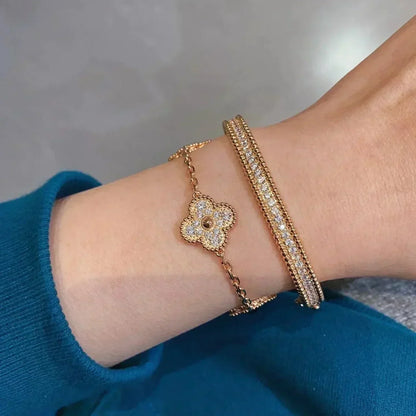 [Angela Jewellery]CLOVER 5 MOTIFS  FULL DIAMOND BRACELET