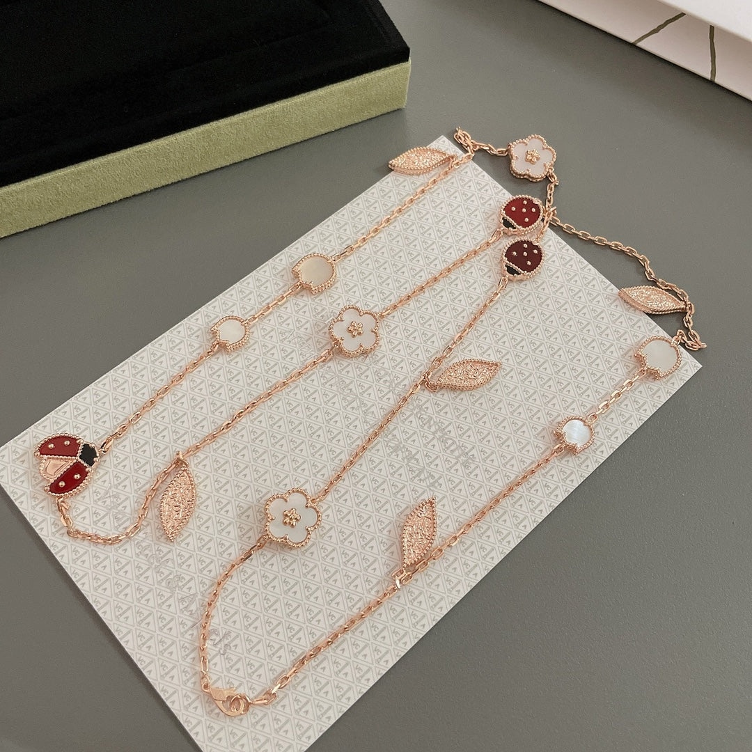 [Angela Jewellery]LUCKY SPRING 15 MOTIFS ROSE GOLD NECKLACE