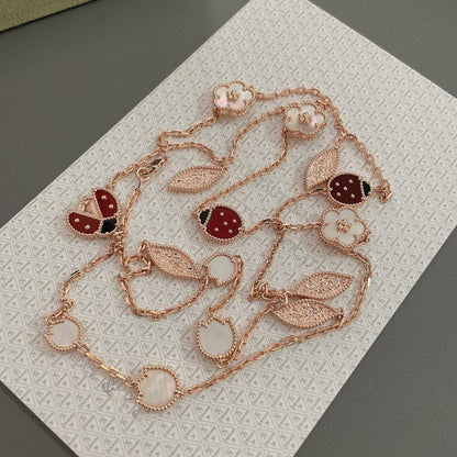 [Angela Jewellery]LUCKY SPRING 15 MOTIFS ROSE GOLD NECKLACE