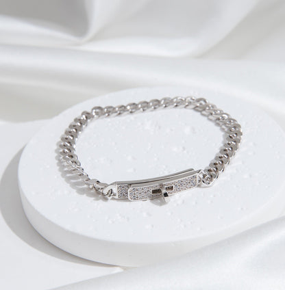 [Angela Jewellery]KELLY CHAIN SILVER DIAMOND BRACELET