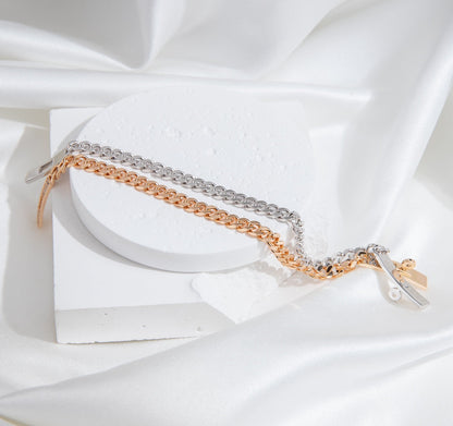 [Angela Jewellery]KELLY CHAIN SILVER DIAMOND BRACELET