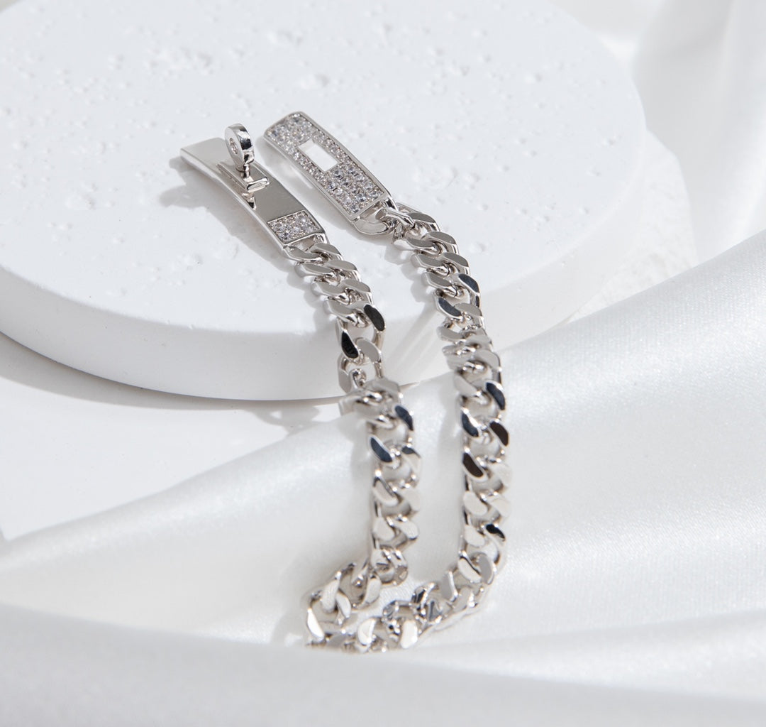 [Angela Jewellery]KELLY CHAIN SILVER DIAMOND BRACELET