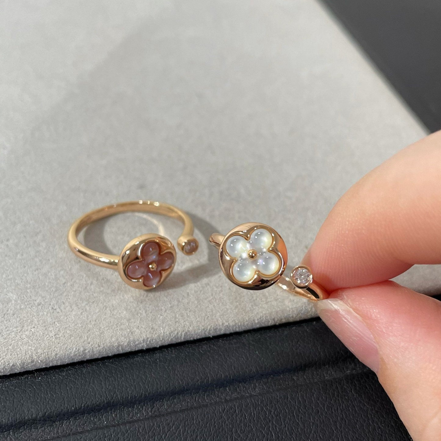 [Angela Jewellery]SUN 1 DIAMOND PINK MOP RING