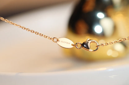 [Angela Jewellery]JEUX MALACHITE 1 DIAMOND PINK GOLD NECKLACE