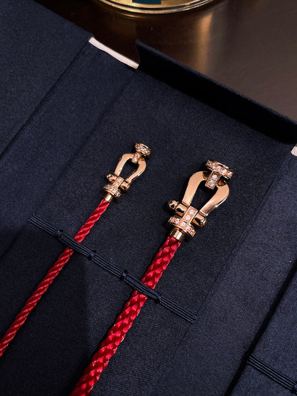 [Angela Jewellery]FORCE 10 HALF DIAMOND PINK GOLD RED CORDERI LARGE AND MEDIUM MODEL