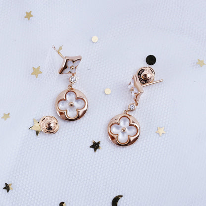 [Angela Jewellery]STAR AND SUN PINK GOLD MOP DROP EARRINGS