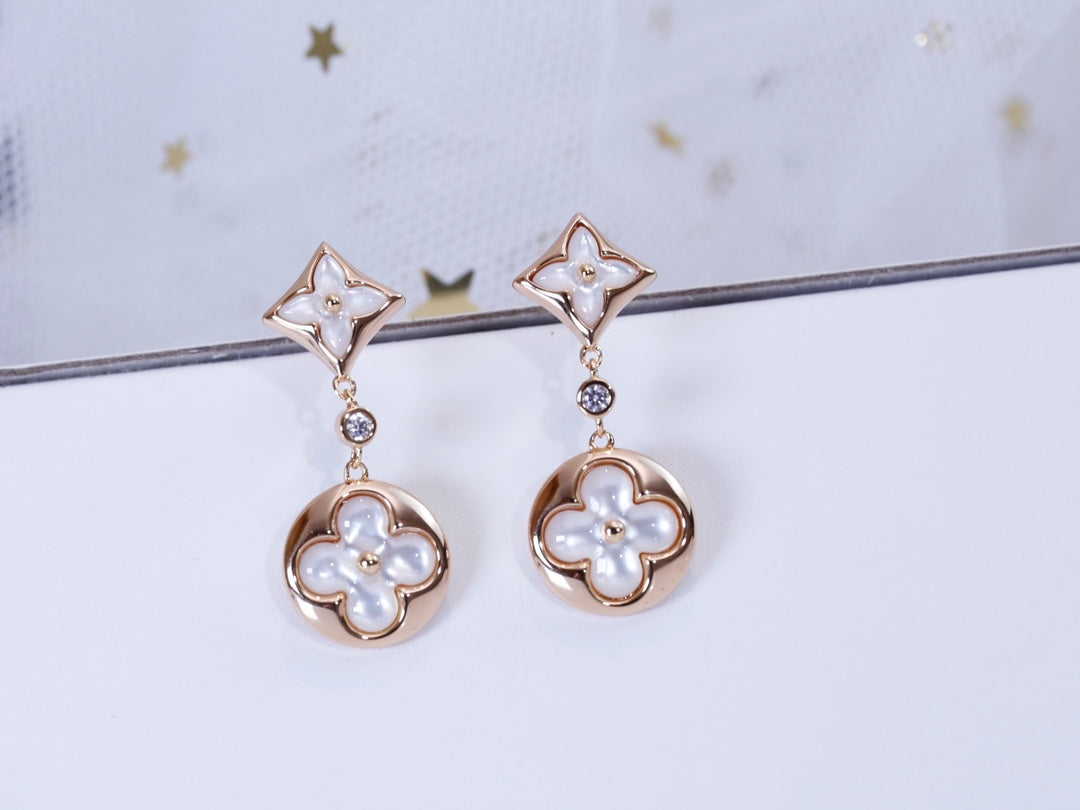 [Angela Jewellery]STAR AND SUN PINK GOLD MOP DROP EARRINGS