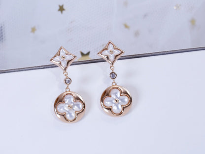 [Angela Jewellery]STAR AND SUN PINK GOLD MOP DROP EARRINGS