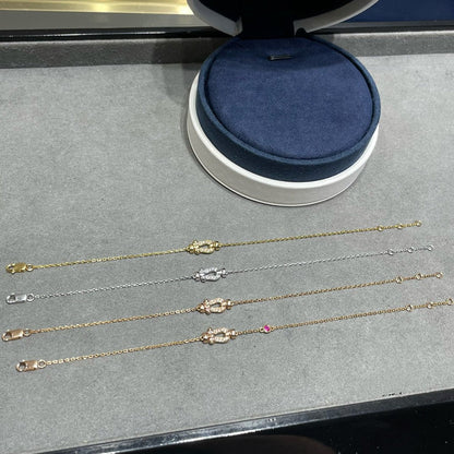 [Angela Jewellery]FORCE 10 DIAMOND CHAIN LINK PINK GOLD BRACELET