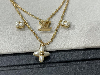 [Angela Jewellery]FLOWERGRAM GOLD MOP DOUBLE ROW NECKLACE