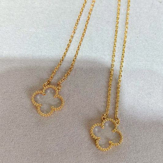 [Angela Jewellery]CLOVER ROCK CRYSTAL ROSE GOLD NECKLACE
