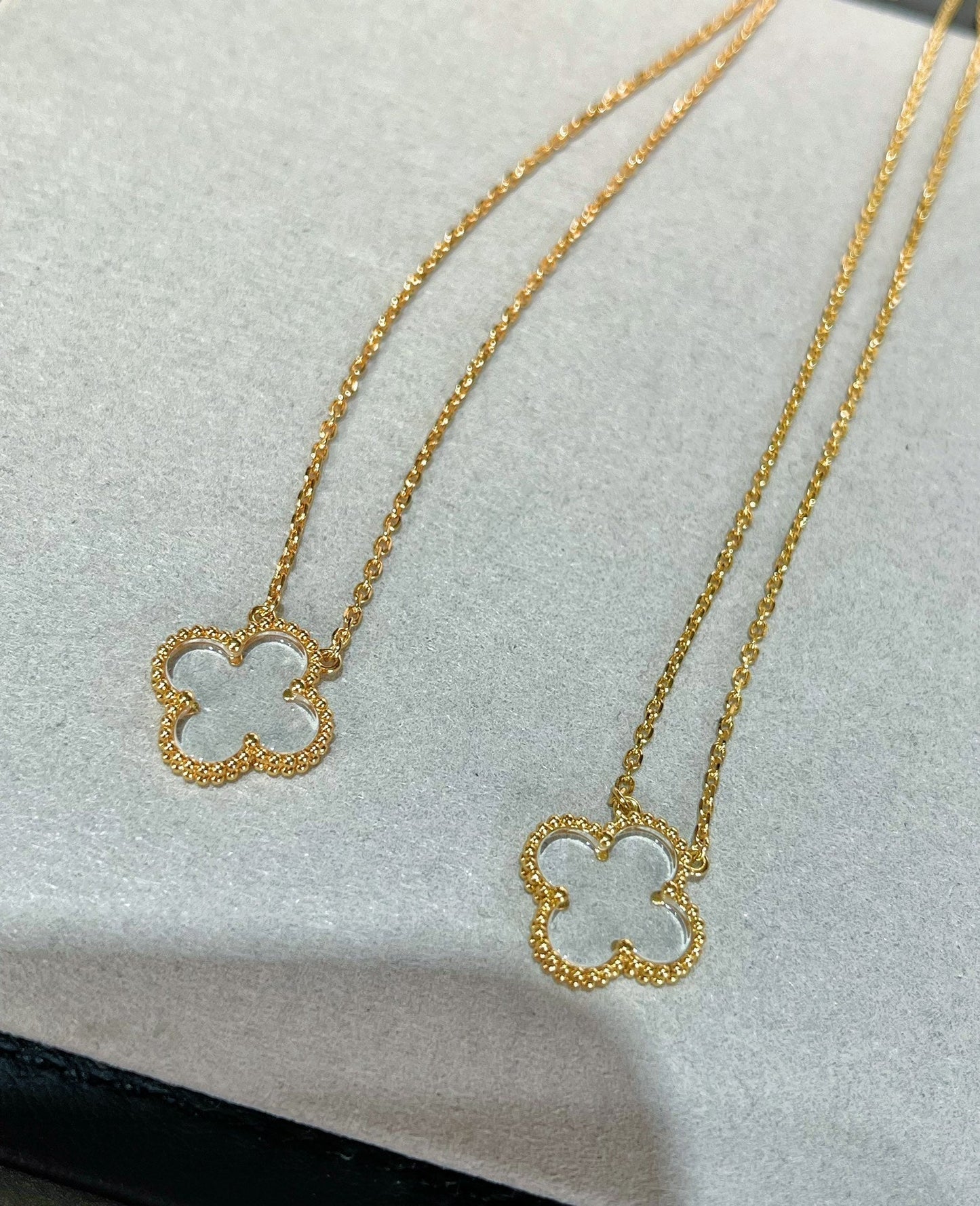 [Angela Jewellery]CLOVER ROCK CRYSTAL ROSE GOLD NECKLACE