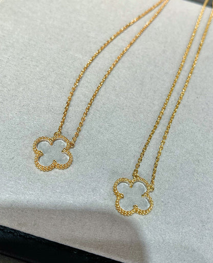 [Angela Jewellery]CLOVER ROCK CRYSTAL ROSE GOLD NECKLACE