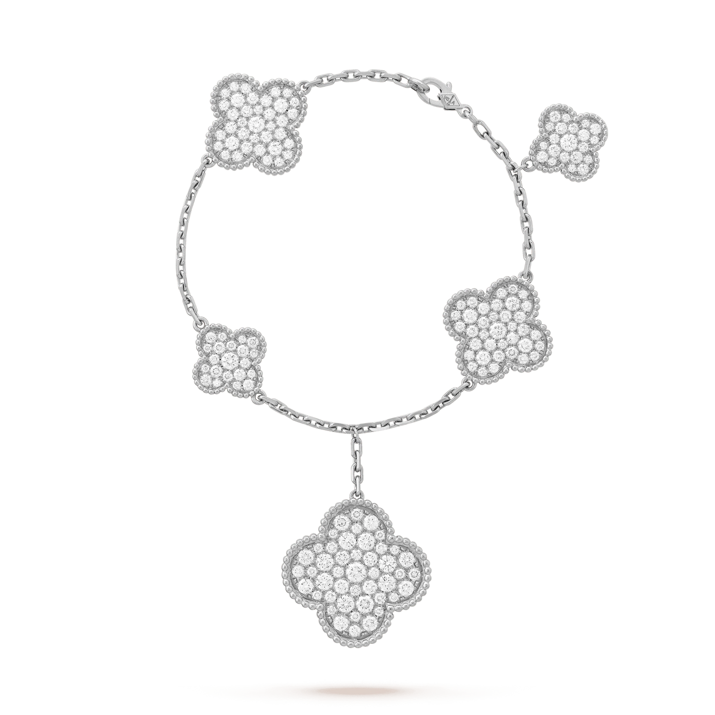 [Angela Jewellery]CLOVER 6 MOTIFS SILVER DIAMOND BRACELET