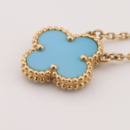 [Angela Jewellery]CLOVER 15MM VINTAGE TURQUOISE NECKLACE