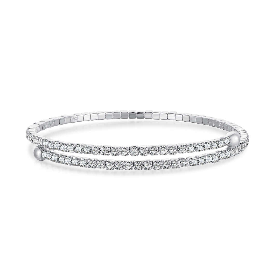 Angela Jewelry]Row of Diamonds Round Fashion Bracelet