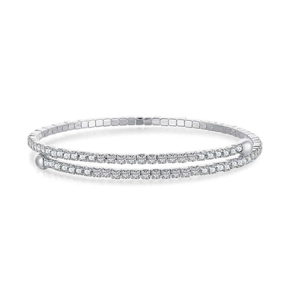 Angela Jewelry]Row of Diamonds Round Fashion Bracelet