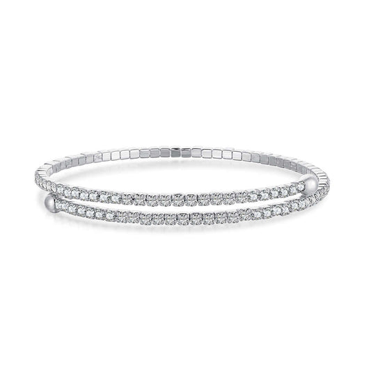 Angela Jewelry]Row of Diamonds Round Fashion Bracelet