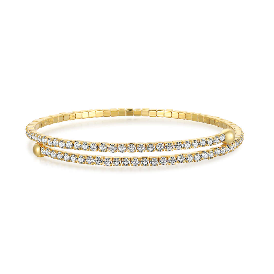 Angela Jewelry]Row of Diamonds Round Fashion Bracelet