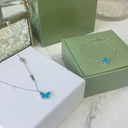 [Angela Jewellery]BUTTERFLY TURQUOISE BUTTERFLY BRACELET SILVER