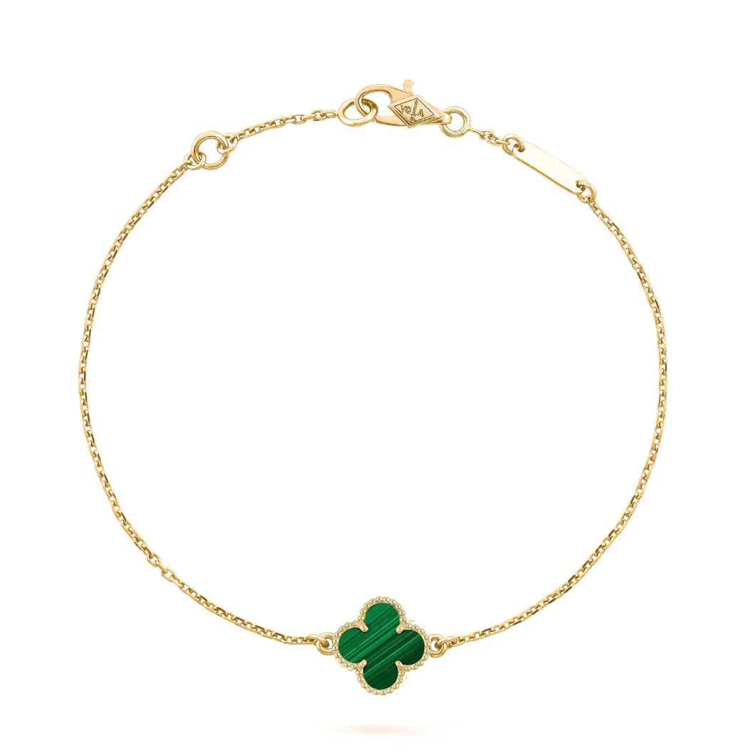 [Angela Jewellery]CLOVER BRACELET MALACHITE 1 MOTIF