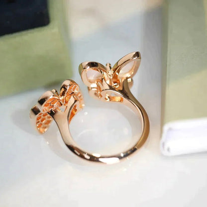 [Angela Jewellery]TWIN BUTTERFLY DIAMOND MOP RING