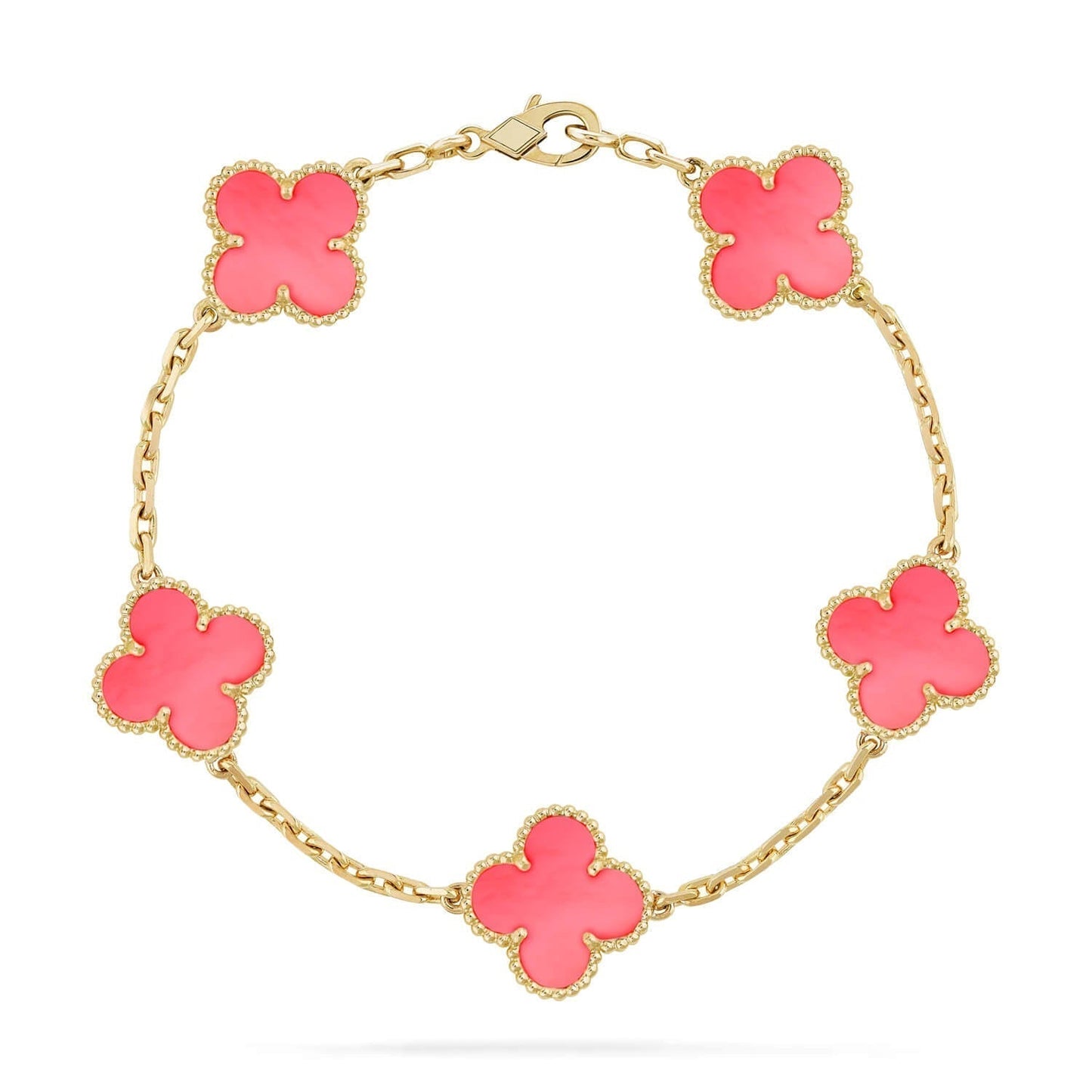 [Angela Jewellery]CLOVER 5 PINK MOP BRACELET