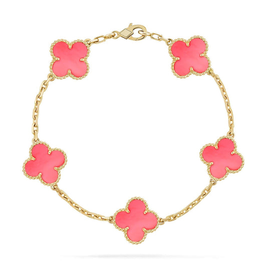 [Angela Jewellery]CLOVER 5 PINK MOP BRACELET
