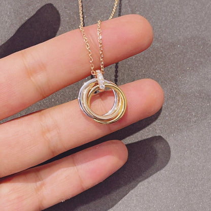 [Angela Jewellery]TRINITY NECKLACE GOLD  DIAMONDS