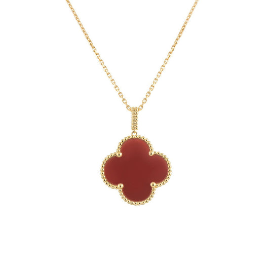 [Angela Jewellery]CLOVER 25MM NECKLACE GOLD CARNELIAN