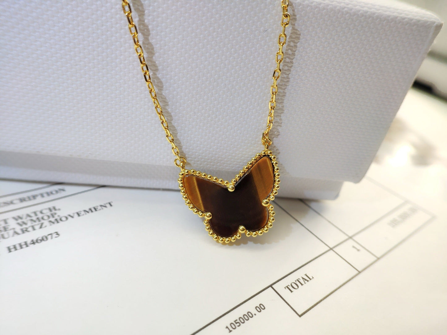 [Angela Jewellery] TIGER__ EYE BUTTERFLY NECKLACE