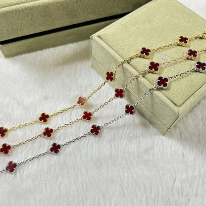 [Angela Jewellery]CLOVER 6 MOTIF RED AGATE BRACELET