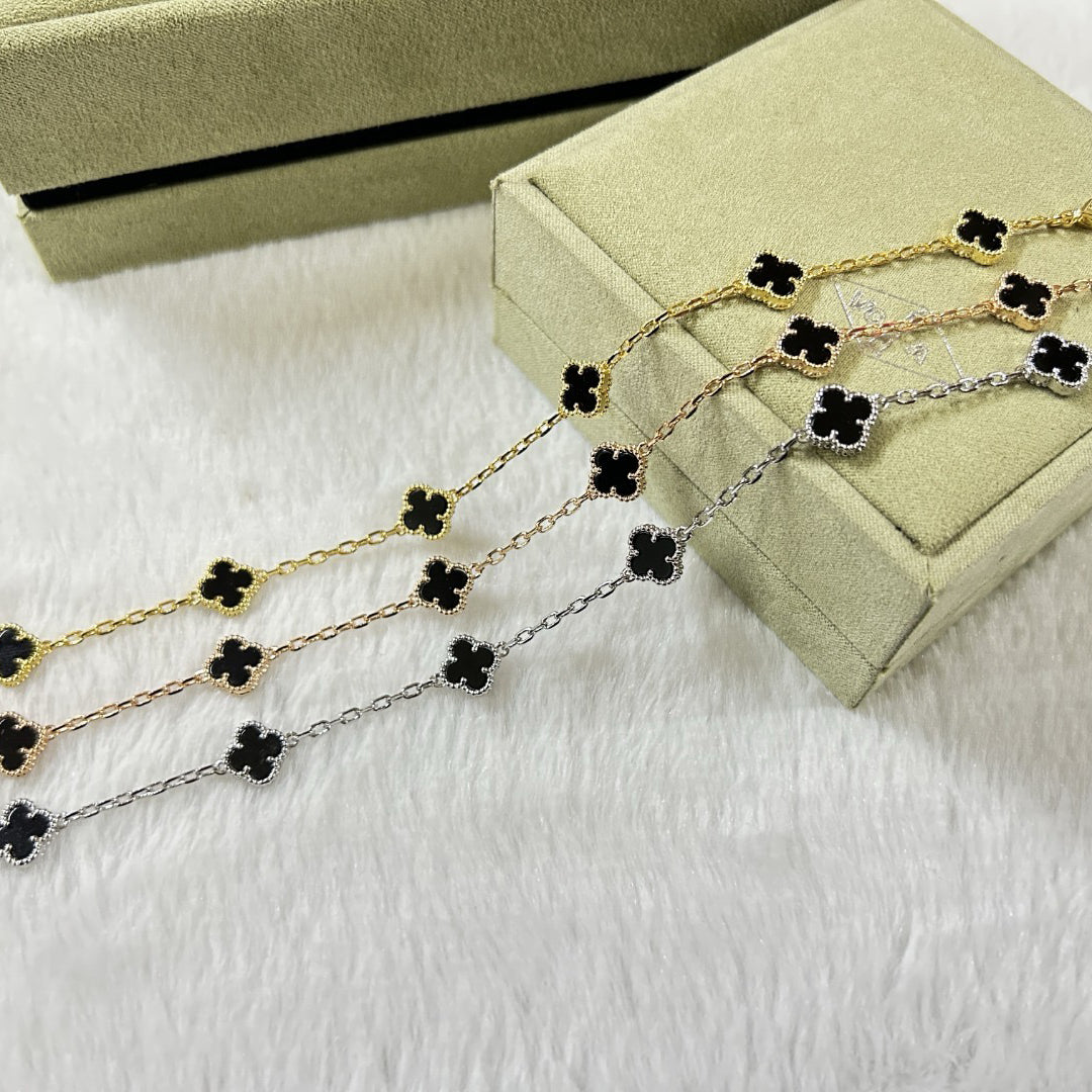 [Angela Jewellery]CLOVER 6 MOTIF  ONYXS BRACELET