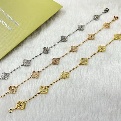 [Angela Jewellery]CLOVER 6 MOTIF DIAMOND BRACELET