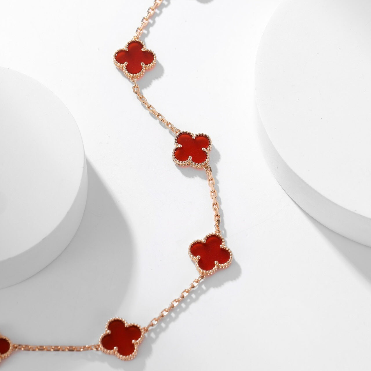 [Angela Jewellery]CLOVER 10 MOTIFS CARNELIAN NECKLACE