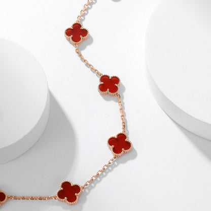 [Angela Jewellery]CLOVER 10 MOTIFS CARNELIAN NECKLACE