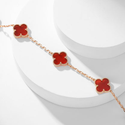 [Angela Jewellery]CLOVER 10 MOTIFS CARNELIAN NECKLACE