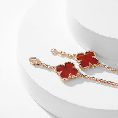 [Angela Jewellery]CLOVER 10 MOTIFS CARNELIAN NECKLACE