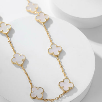 [Angela Jewellery]CLOVER 10 MOTIFS WHITE MOTHER OF PEARL NECKLACE
