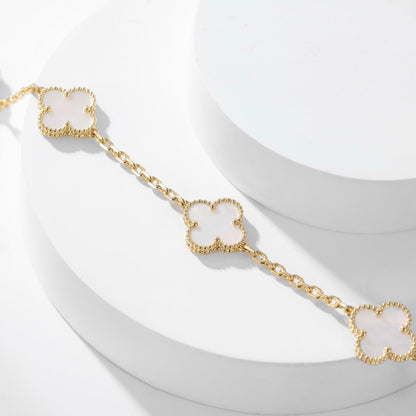 [Angela Jewellery]CLOVER 10 MOTIFS WHITE MOTHER OF PEARL NECKLACE