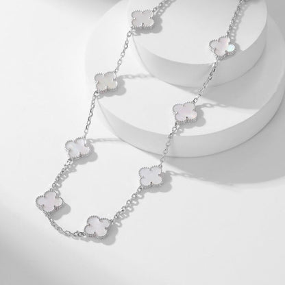 [Angela Jewellery]CLOVER 10 MOTIFS WHITE MOTHER OF PEARL NECKLACE