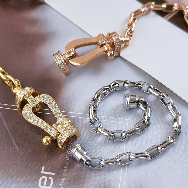 [Angela Jewellery]FORCE LARGE HORSESHOE CLASP  METAL BRACELET