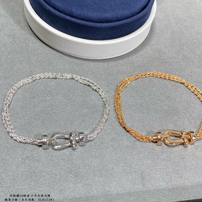 [Angela Jewellery]FORCE SMALL HORSESHOE  DIAMOND CHAIN ROPE BRACELET