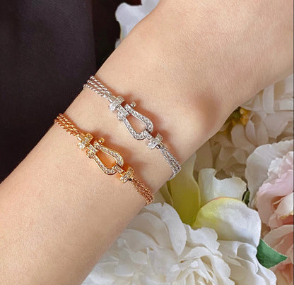 [Angela Jewellery]FORCE SMALL HORSESHOE  DIAMOND CHAIN ROPE BRACELET