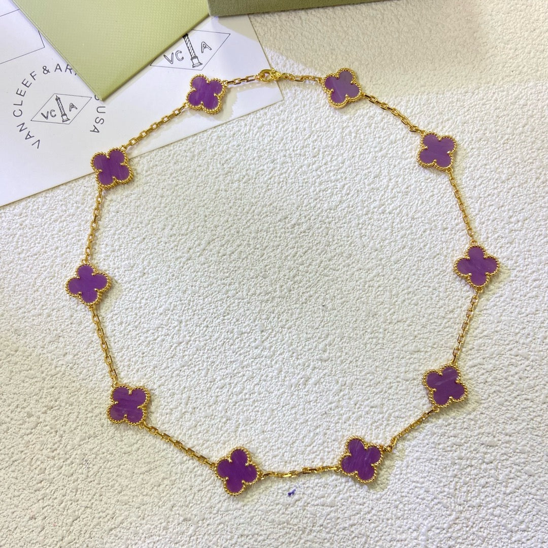 [Angela Jewellery]CLOVER 10 MOTIFS  PURPLE VIOLET  NECKLACE