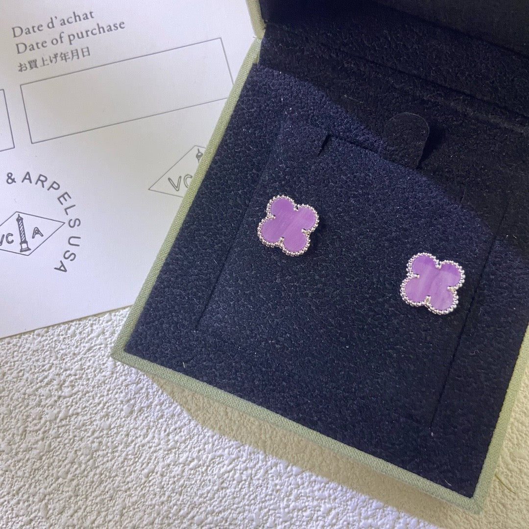 [Angela Jewellery]CLOVER MINI 9.5MM  PURPLE VIOLET EARRINGS