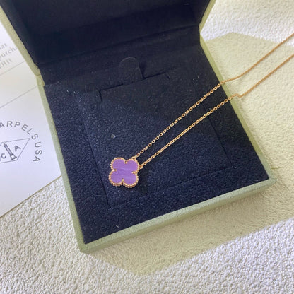 [Angela Jewellery]CLOVER 15MM  PURPLE VIOLET NECKLACE