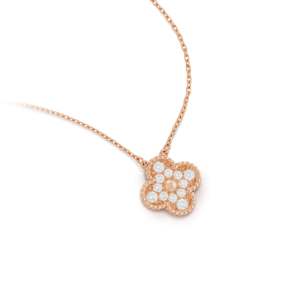 [Angela Jewellery]CLOVER 15MM DIAMOND SINGLE FLOWER NECKLACE